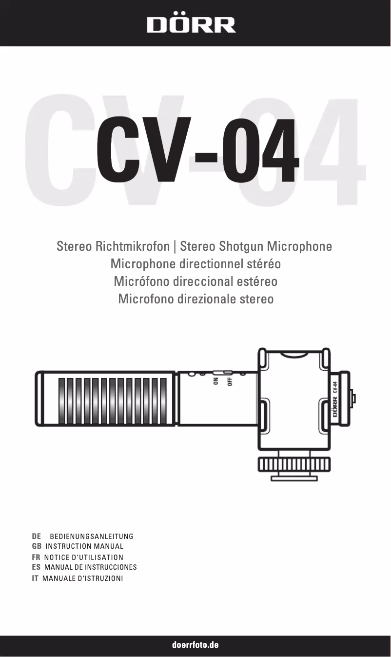 Image de la première page du manuel de l'appareil CV-04