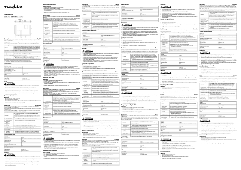 Page 1 de la notice Manuel utilisateur Nedis HDADIS100BK