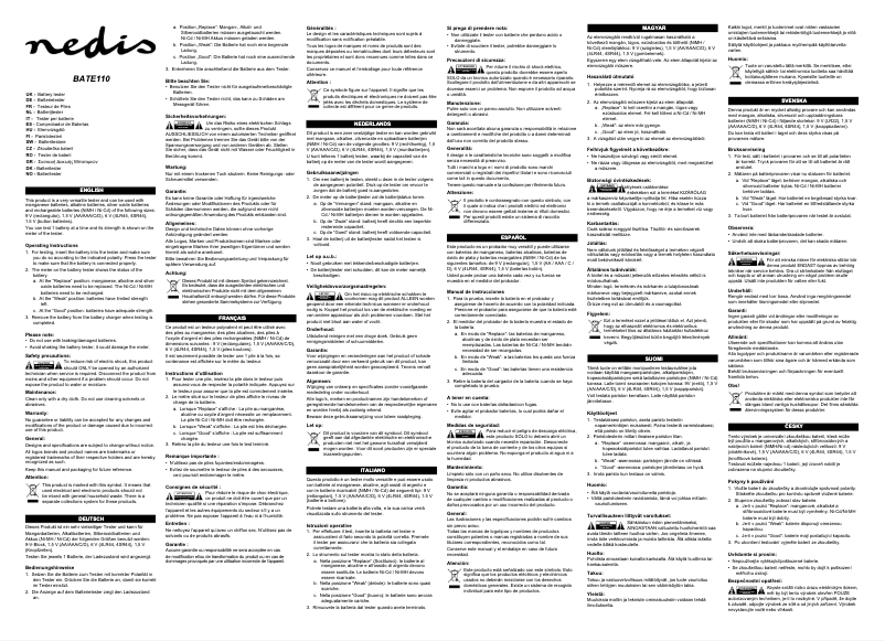 Page n°1 - Manuel utilisateur Nedis BATE110