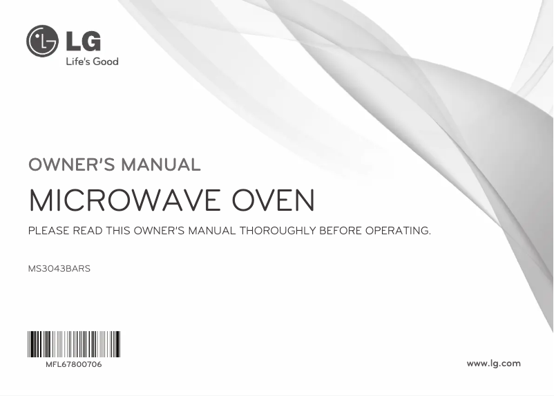Page 1 de la notice Manuel utilisateur LG MS3043BARS