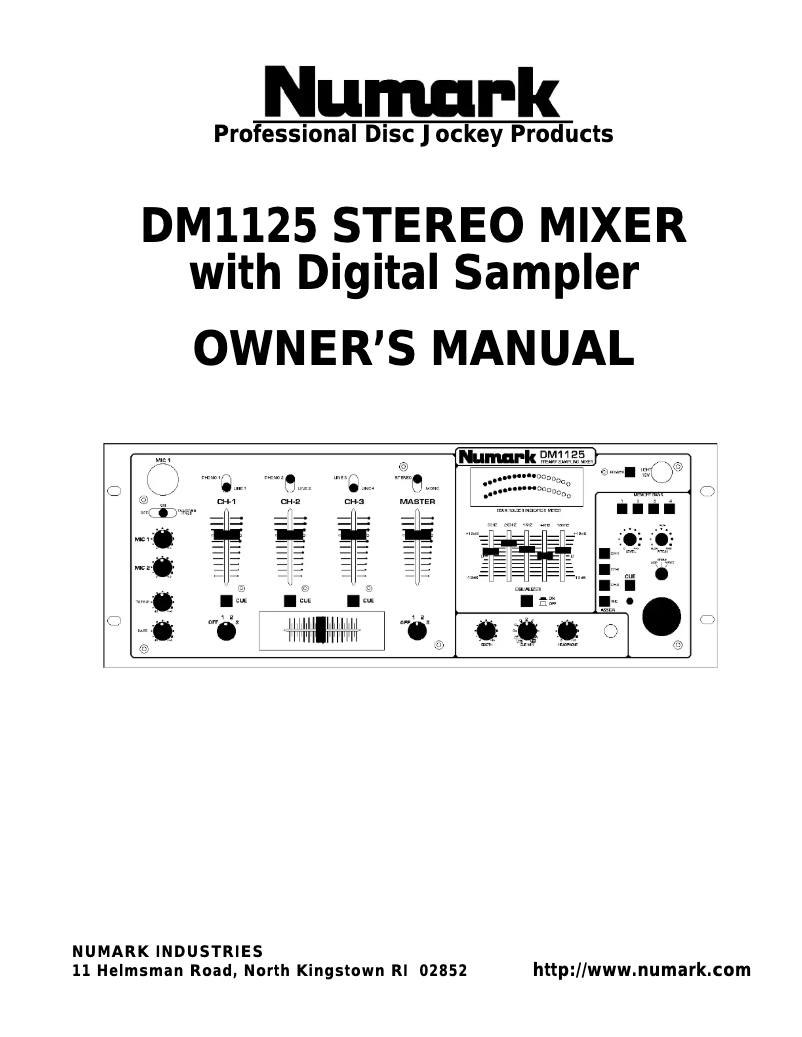 Image de la première page du manuel de l'appareil DM1125