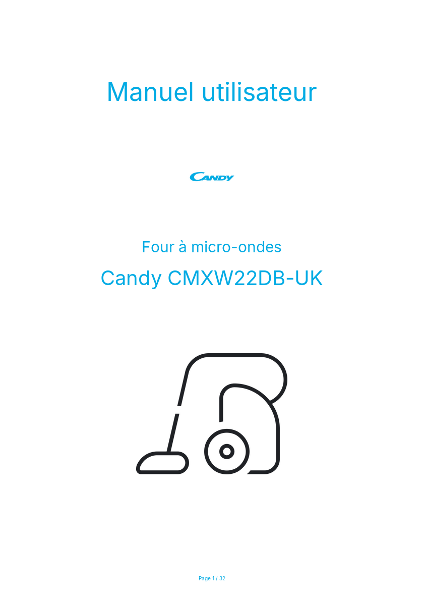 Image de la première page du manuel de l'appareil CMXW22DB-UK