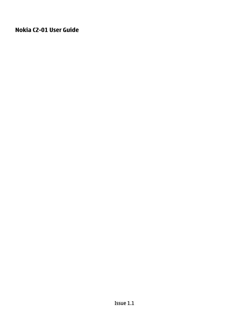 Page 1 de la notice Manuel utilisateur Nokia C2-01