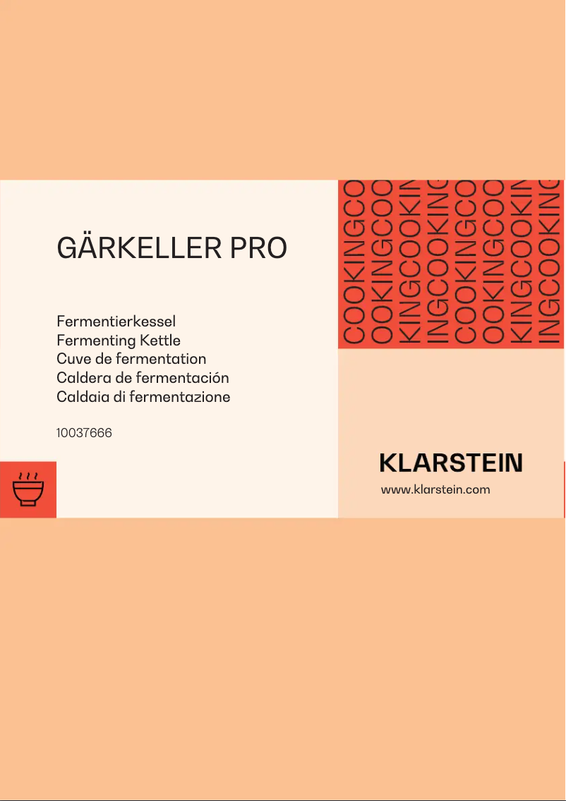 Image de la première page du manuel de l'appareil Gärkeller Pro