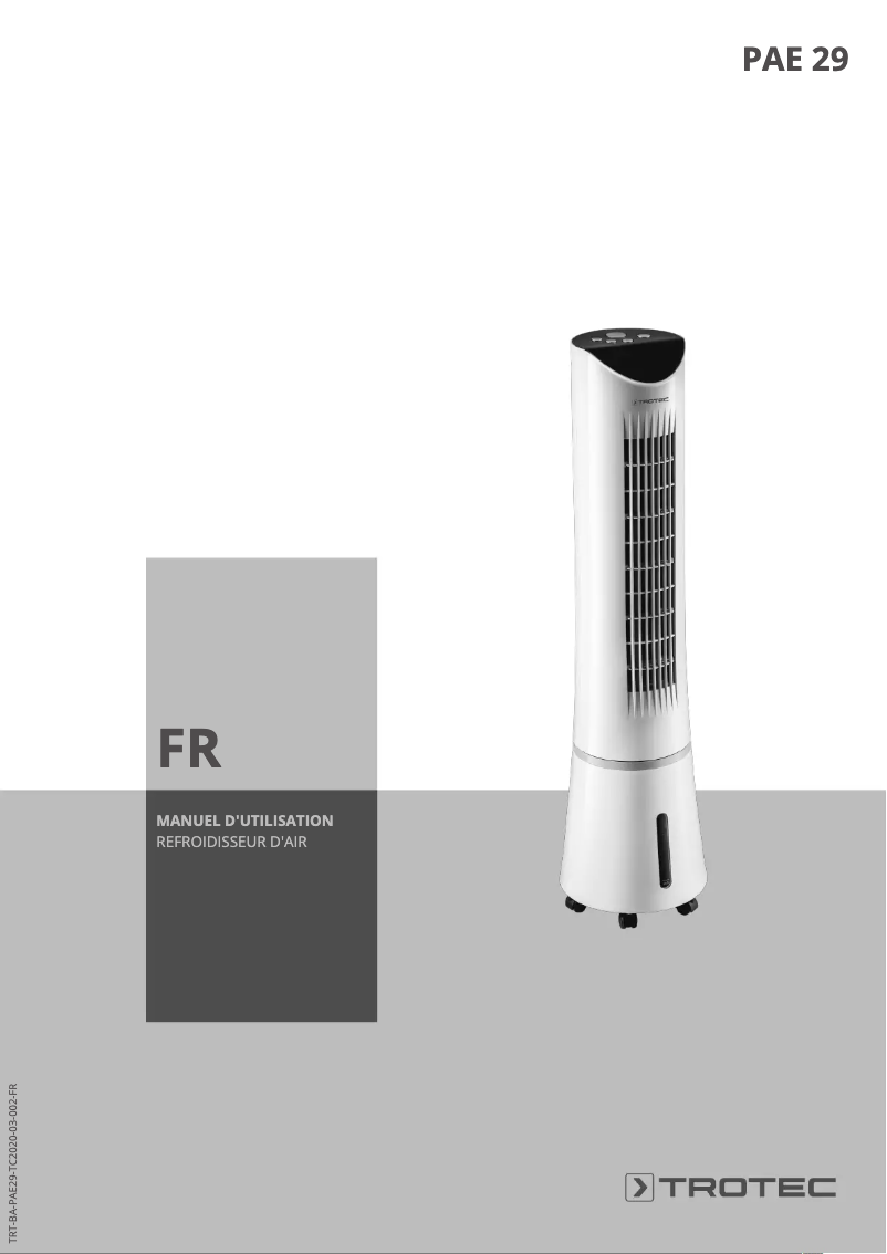 Page n°1 - Manuel utilisateur Trotec PAE 29