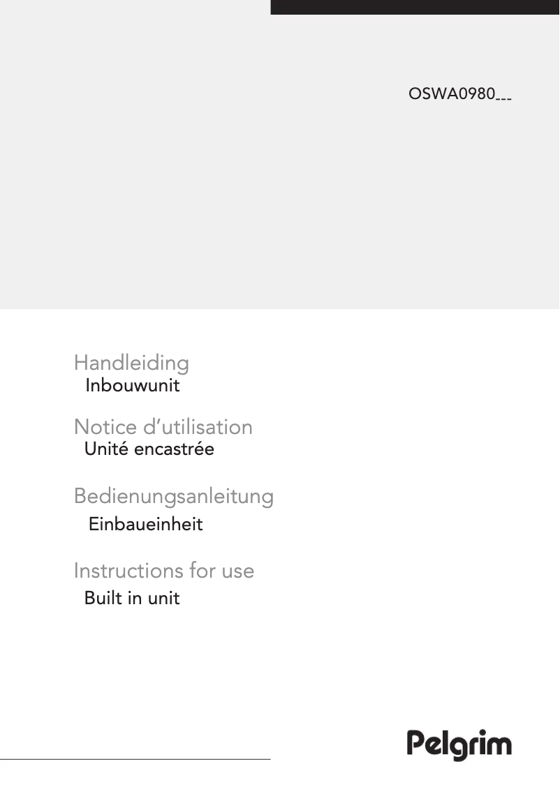 Page 1 de la notice Manuel utilisateur Pelgrim OSWA0980WIT