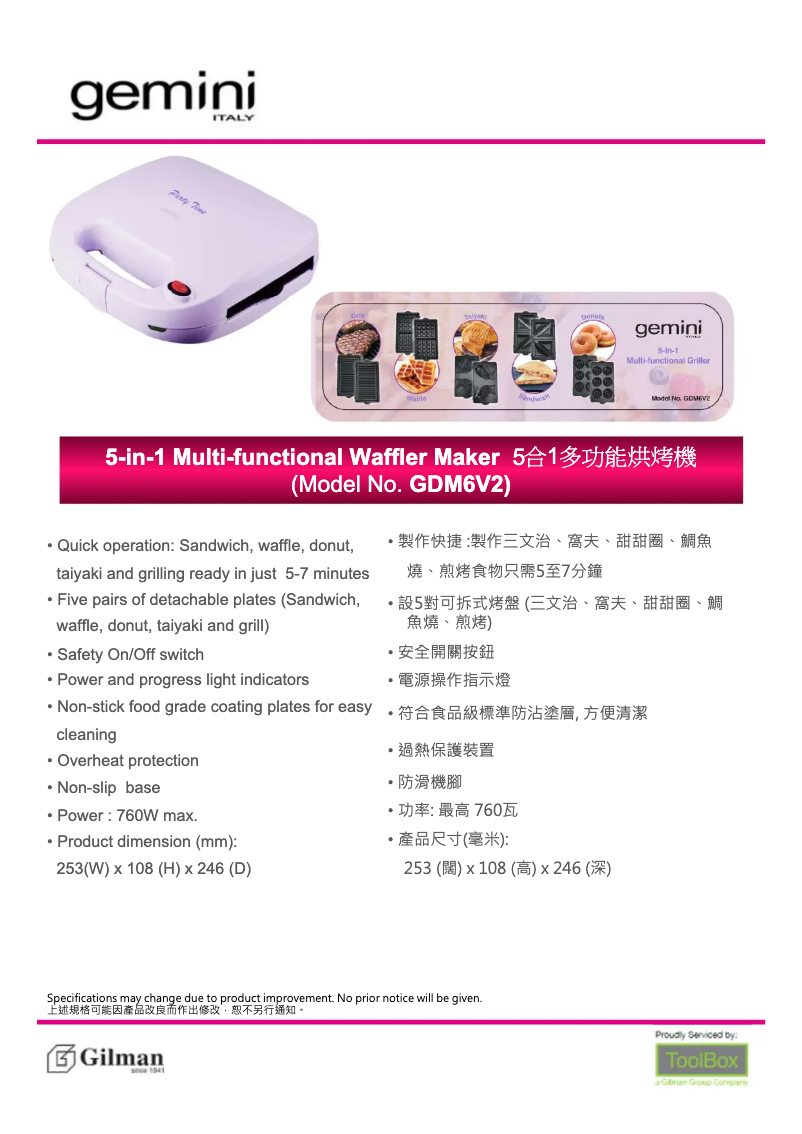 Page 1 de la notice Manuel utilisateur Gemini GDM6V2