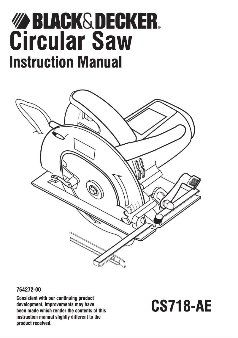 Page n°1 - Manuel utilisateur Black & Decker CS718