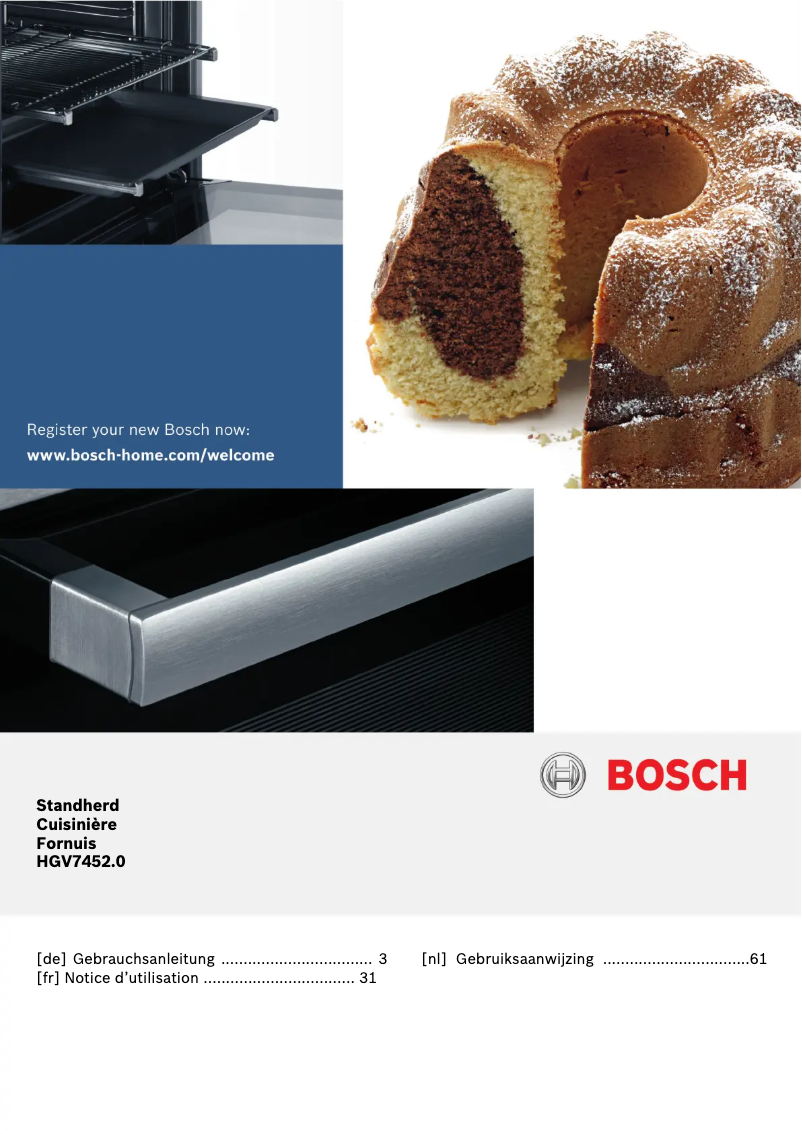 Page n°1 - Manuel utilisateur Bosch HGV745250