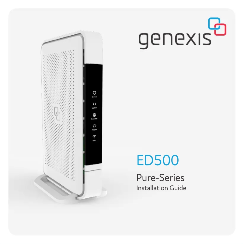 Page n°1 - Manuel utilisateur Genexis Pure ED500