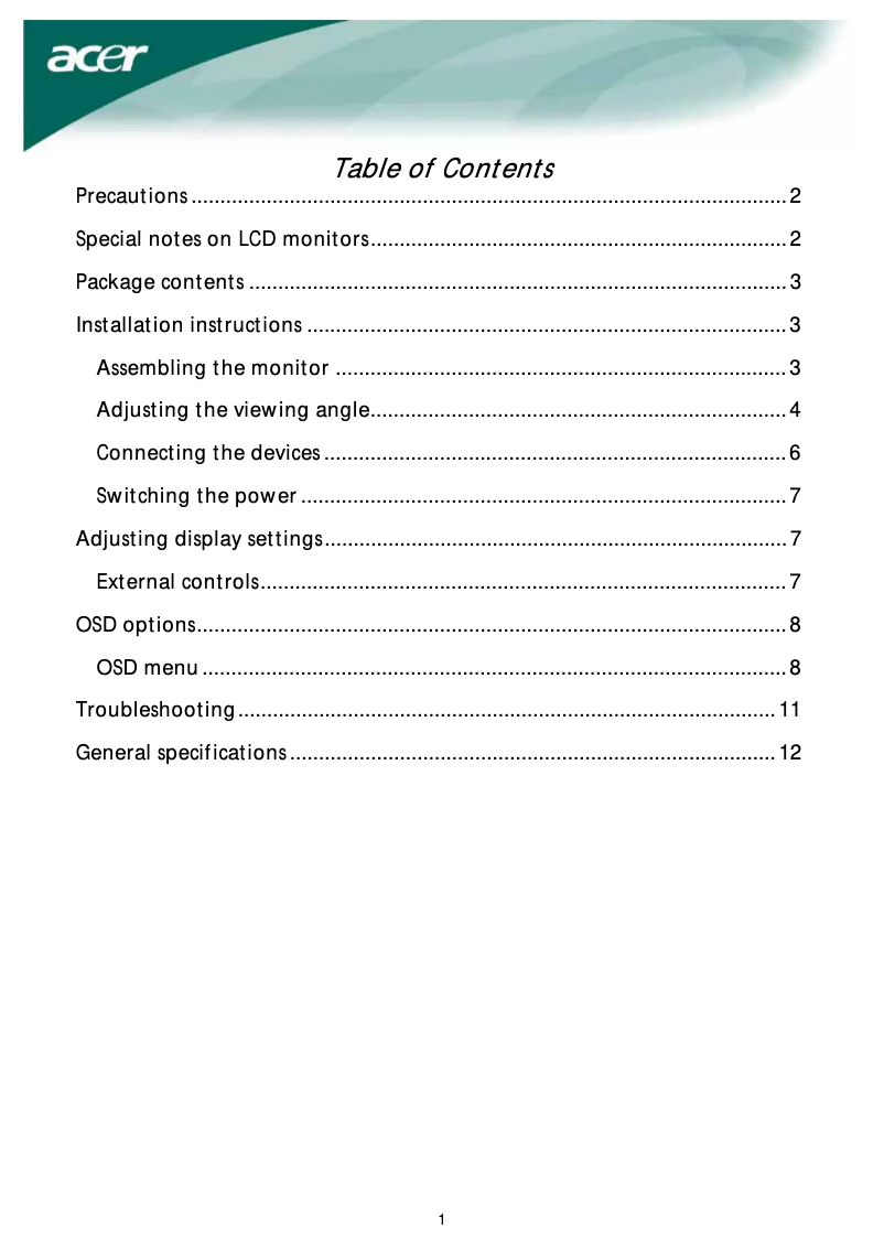 Imagen de la primera página del manual del dispositivo AL2223Wb