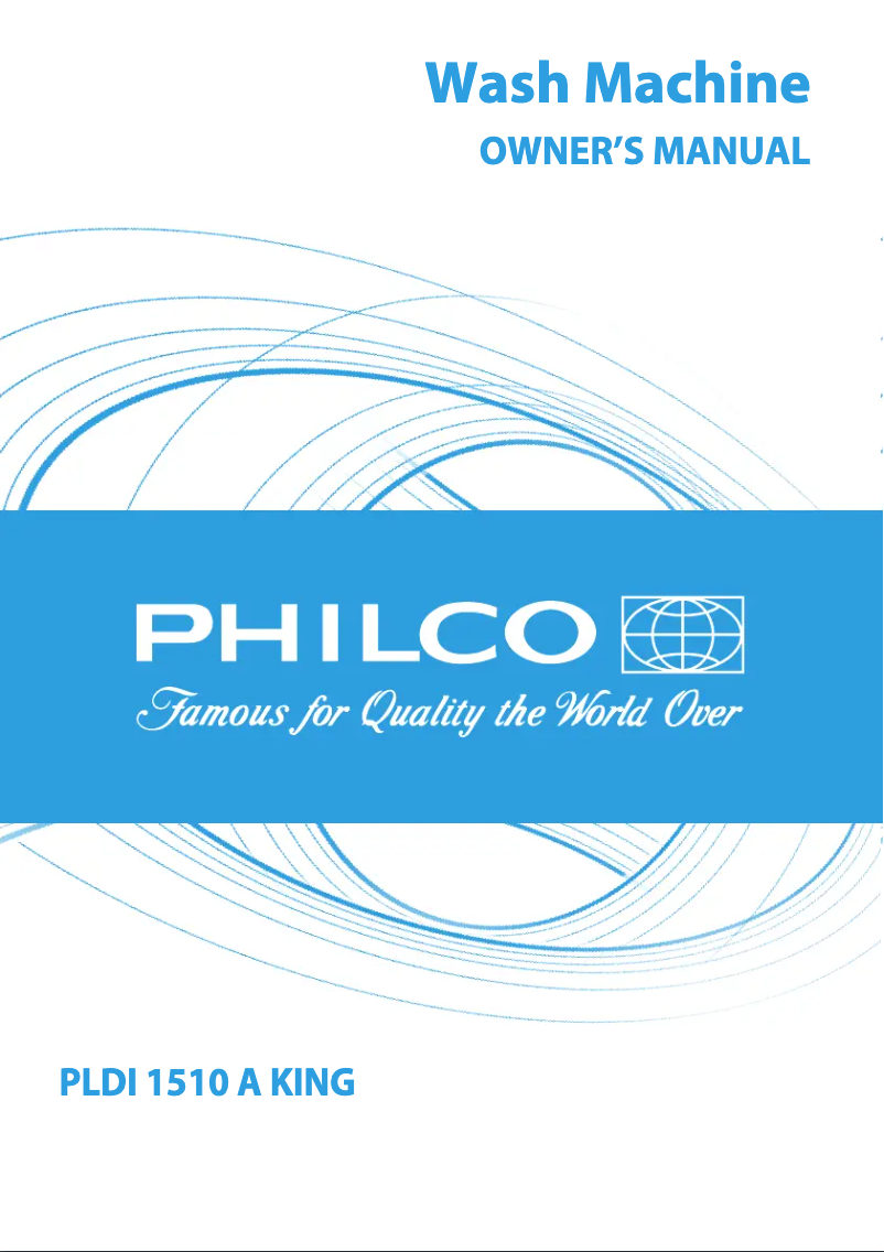 Page n°1 - Manuel utilisateur Philco PLDI 1510 A KING