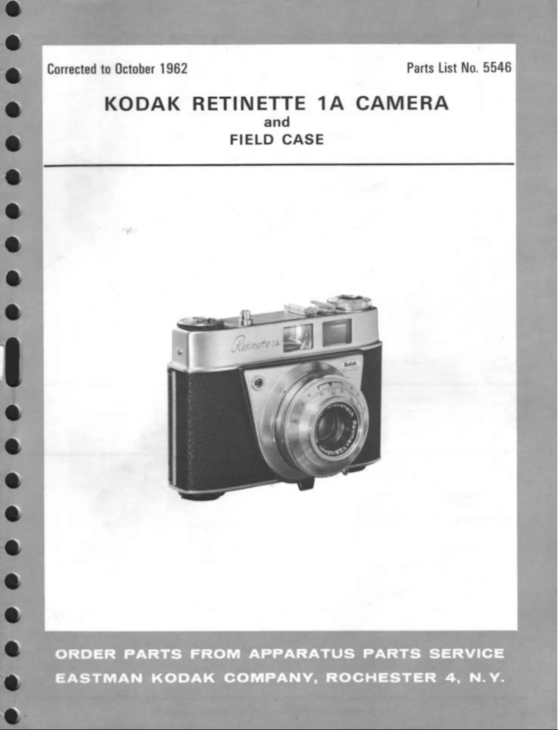 Page n°1 - Instructions / montage Kodak Retinette IA