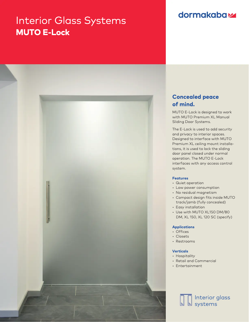 Page n°1 - Manuel utilisateur Dormakaba MUTO E-Lock