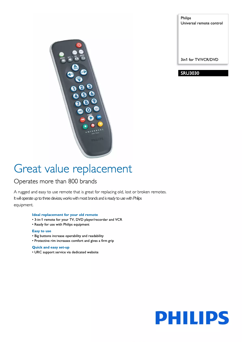 Page n°1 - Brochure Philips SRU3030