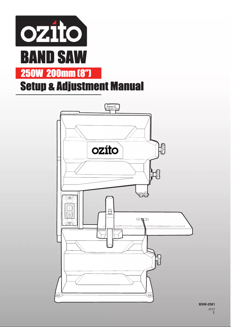 Page 1 de la notice Manuel utilisateur Ozito BSW-2581