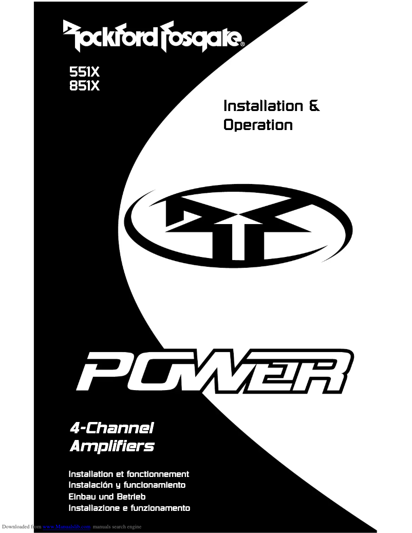 Page n°1 - Manuel utilisateur Rockford Fosgate Power 551X