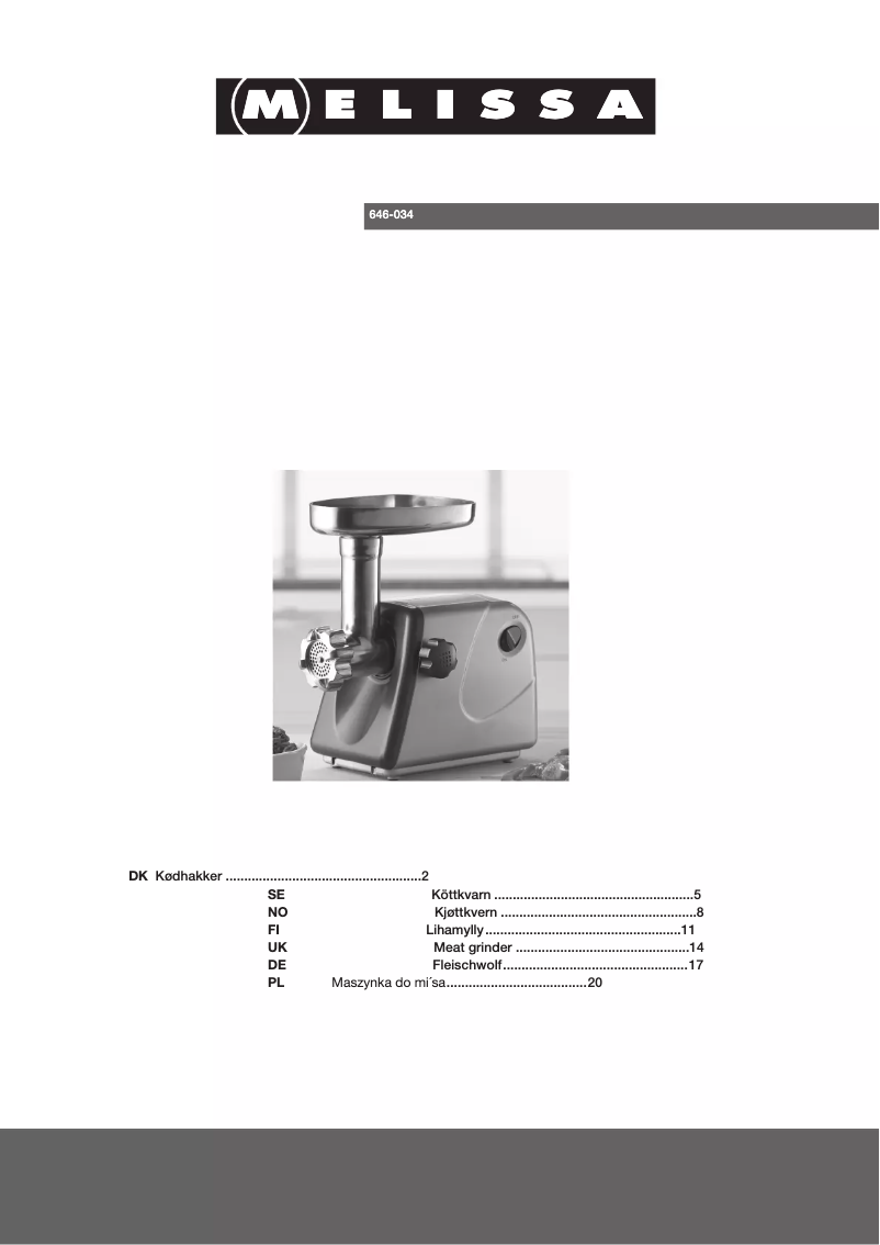Image de la première page du manuel de l'appareil 646-034