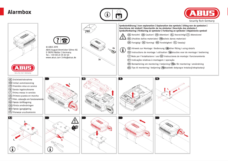 Image de la première page du manuel de l'appareil Alarmbox