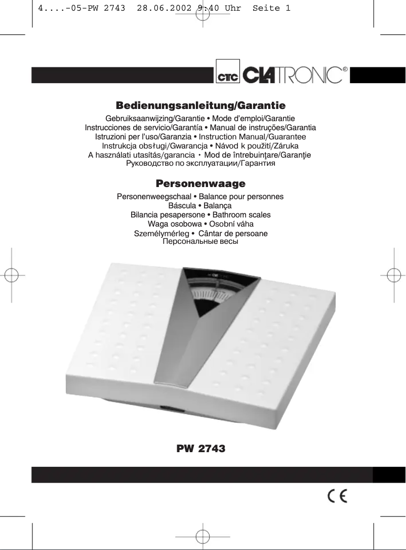 Image de la première page du manuel de l'appareil PW 2743