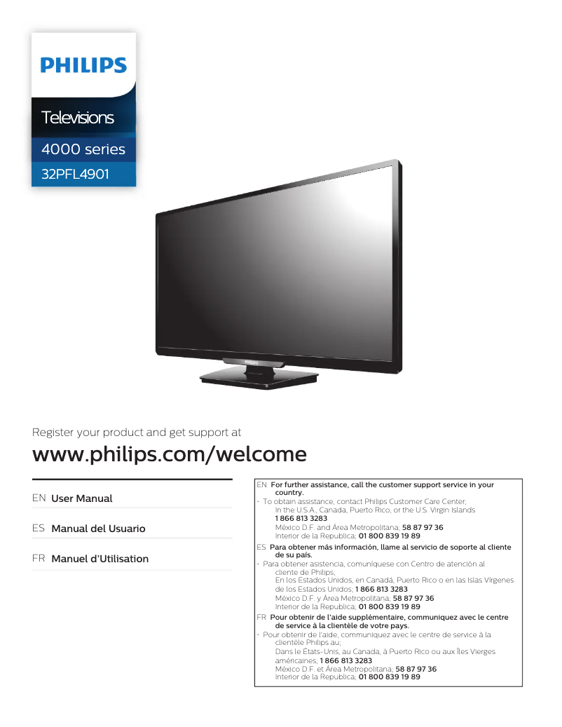 Page 1 de la notice Manuel utilisateur Philips 4000 series 32PFL4901