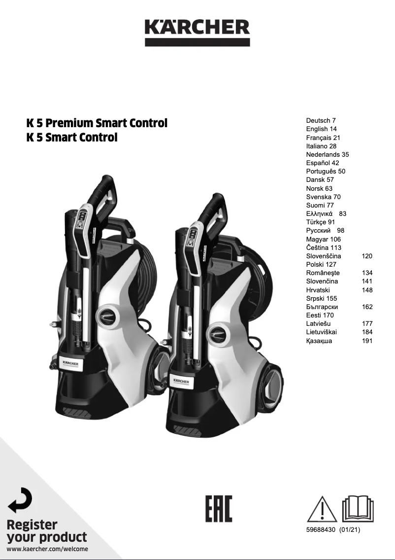 Página 1 del manual Manual de usuario Kärcher K 5 Smart Control Home