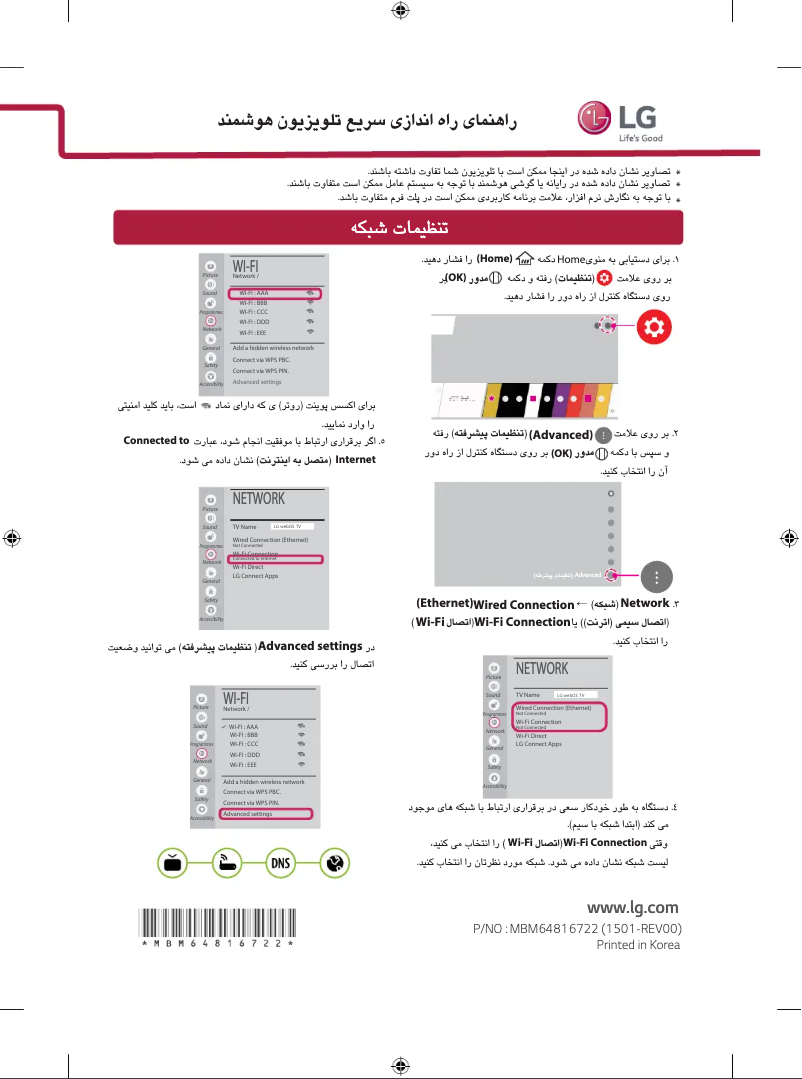 Page n°1 - Guide d'installation LG 55EG920T