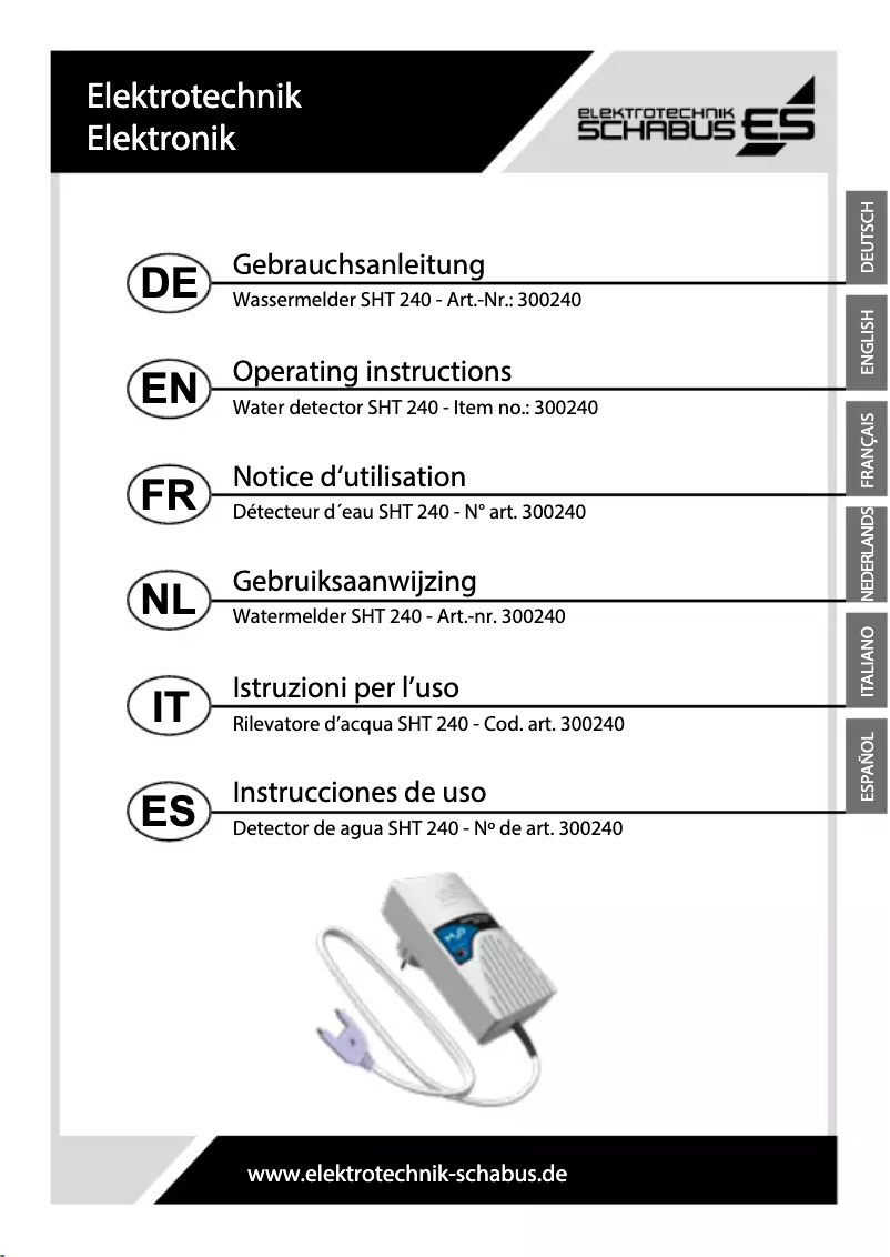 Page 1 de la notice Manuel utilisateur Schabus SHT 240