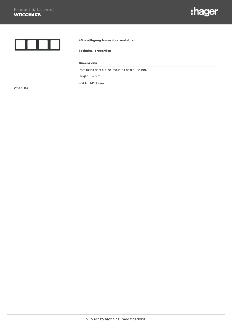 Image de la première page du manuel de l'appareil WGCCH4KB