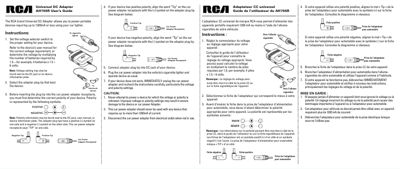 Imagen de la primera página del manual del dispositivo AH765R