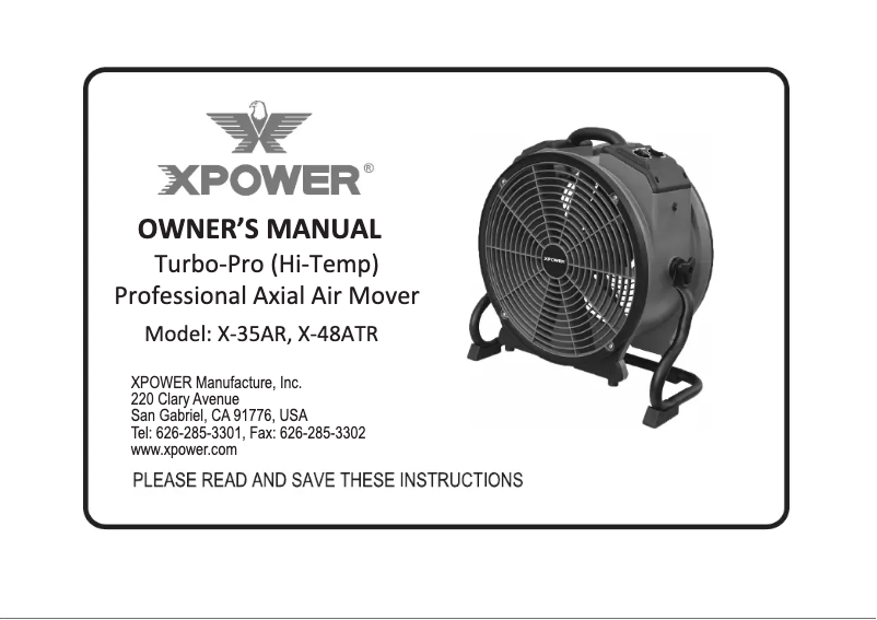 Página 1 del manual Manual de usuario XPower X-48ATR