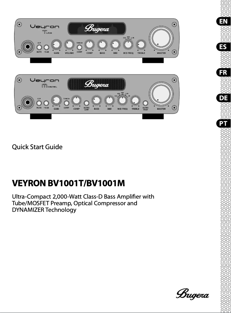 Page n°1 - Manuel utilisateur Bugera Veyron BV1001M
