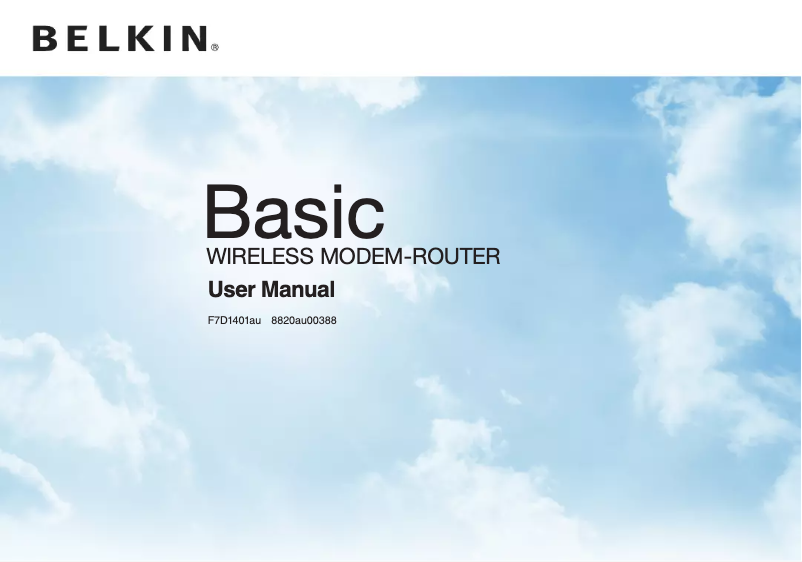 Page 1 of the manual User Manual Belkin F7D1401au