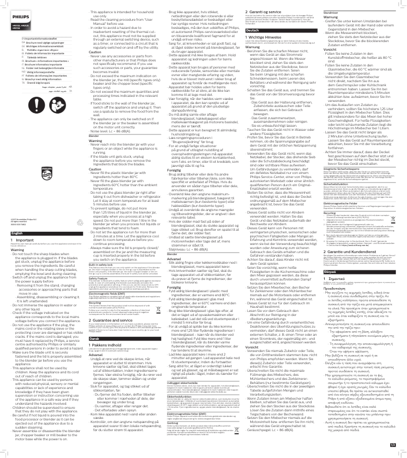 Image de la première page du manuel de l'appareil Daily Collection HR2122