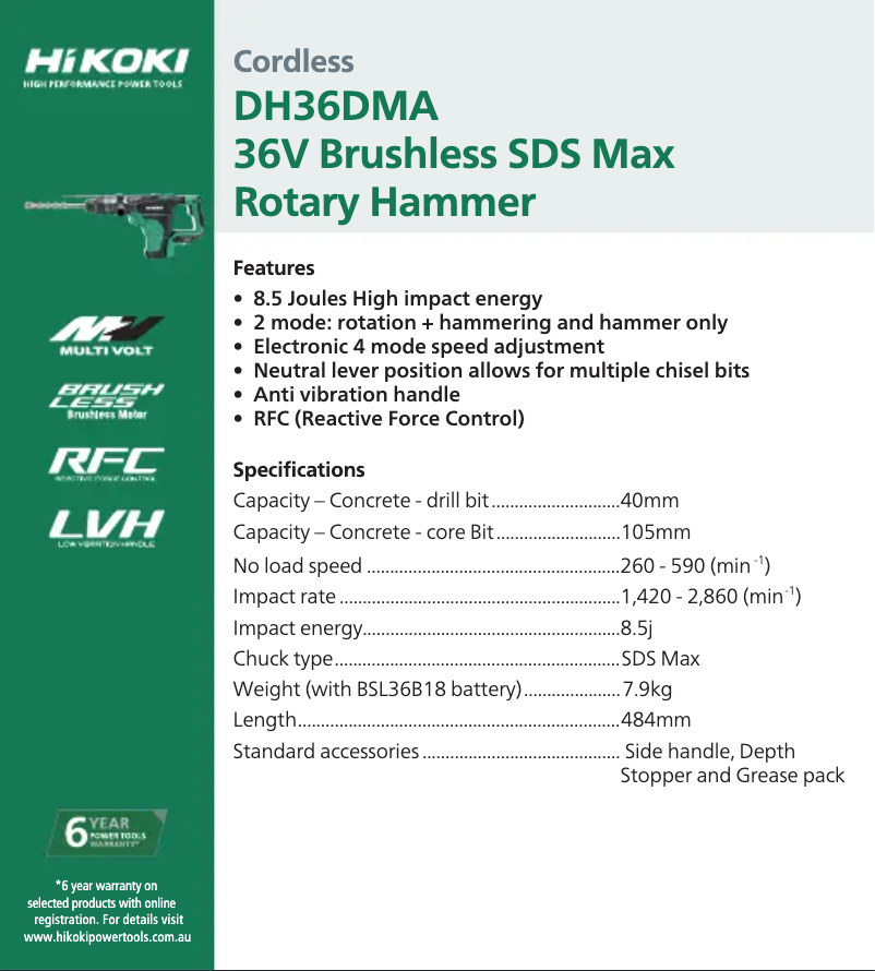 Image de la première page du manuel de l'appareil DH36DMA