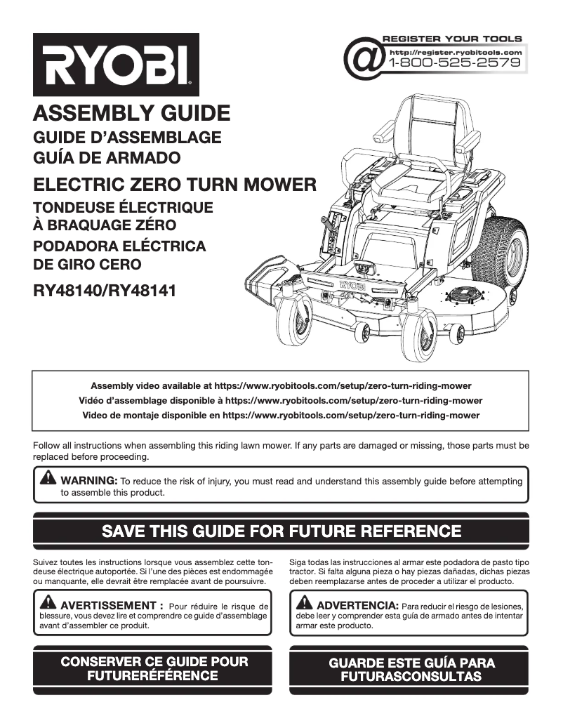 Image de la première page du manuel de l'appareil RY48140