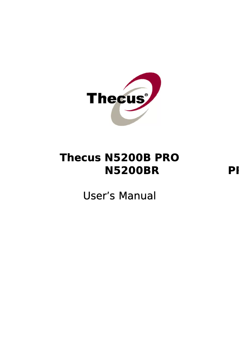Page 1 de la notice Manuel utilisateur Thecus N5200B PRO