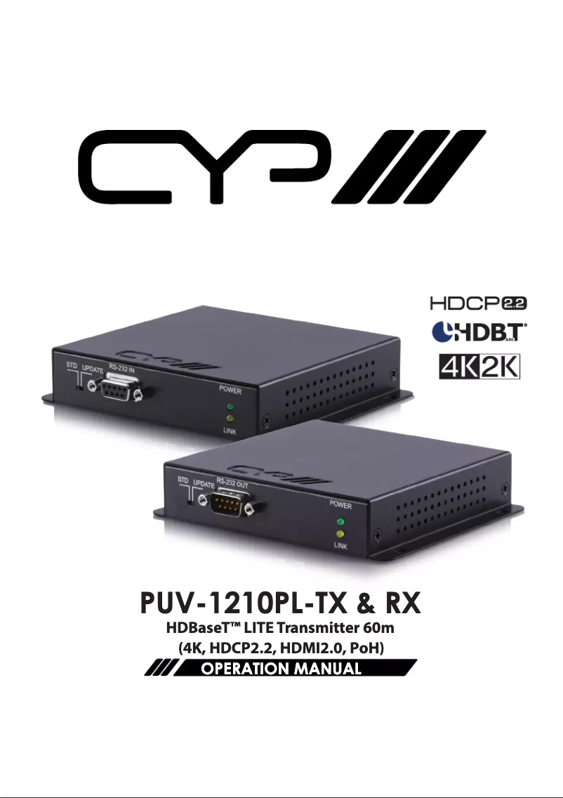 Página 1 del manual Manual de usuario CYP PUV-1210PL-RX