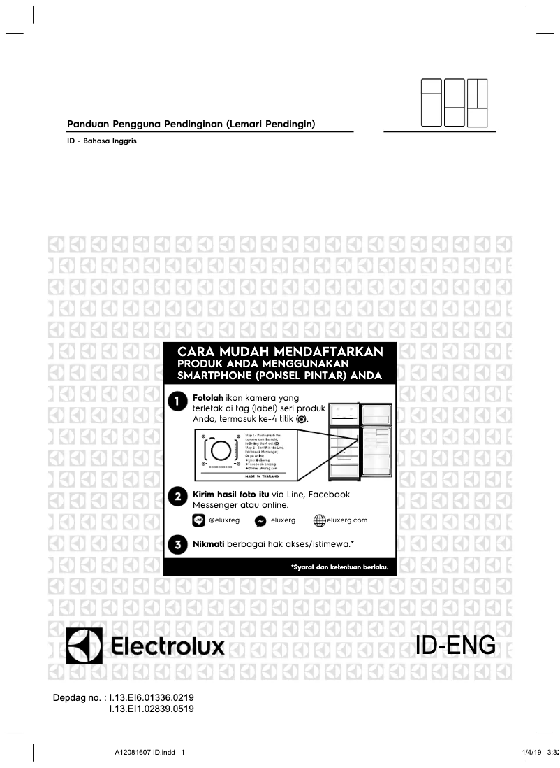 Page 1 de la notice Manuel utilisateur Electrolux ETB5400B-A