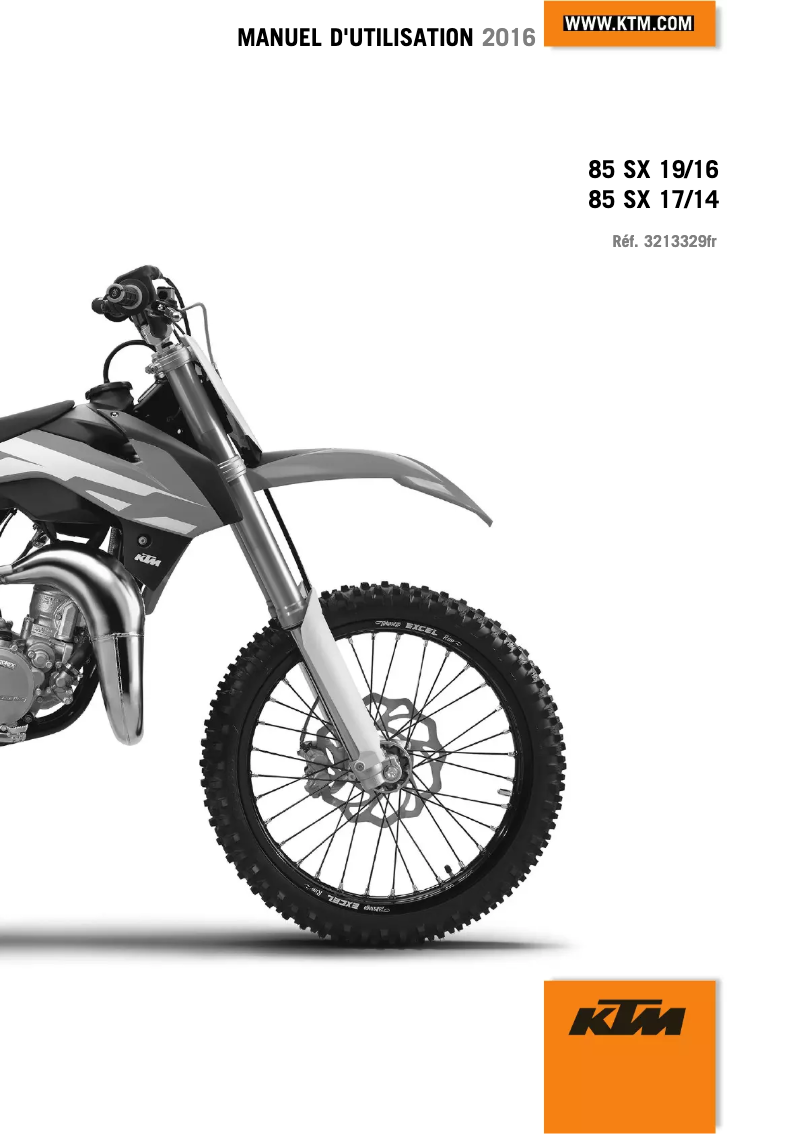 Page 1 de la notice Manuel utilisateur KTM 85 SX (2016)