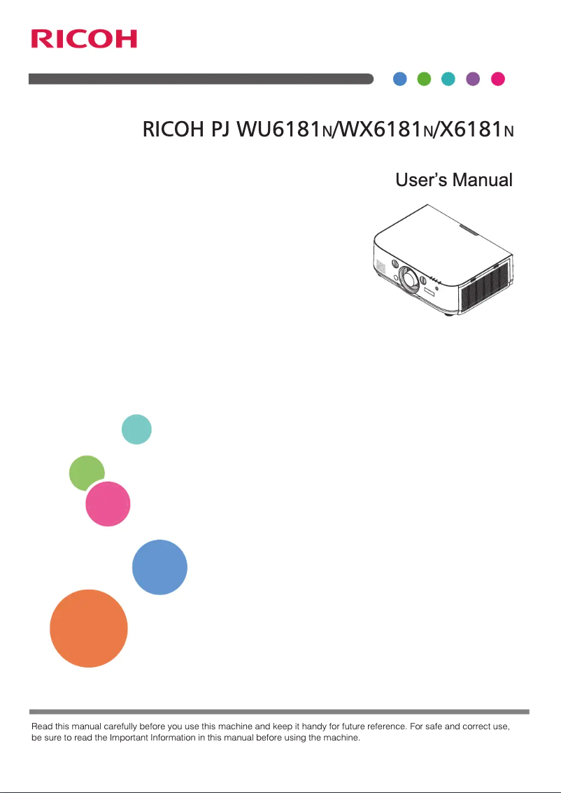 Image de la première page du manuel de l'appareil PJ WU6181N