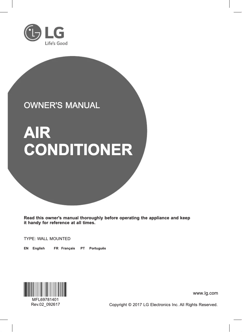 Page n°1 - Manuel utilisateur LG BSNQ126J3A2