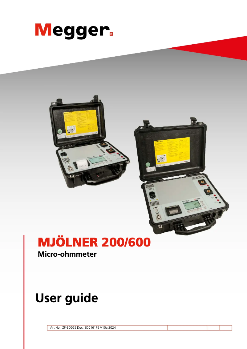 Page 1 de la notice Manuel utilisateur Megger MJÖLNER 200