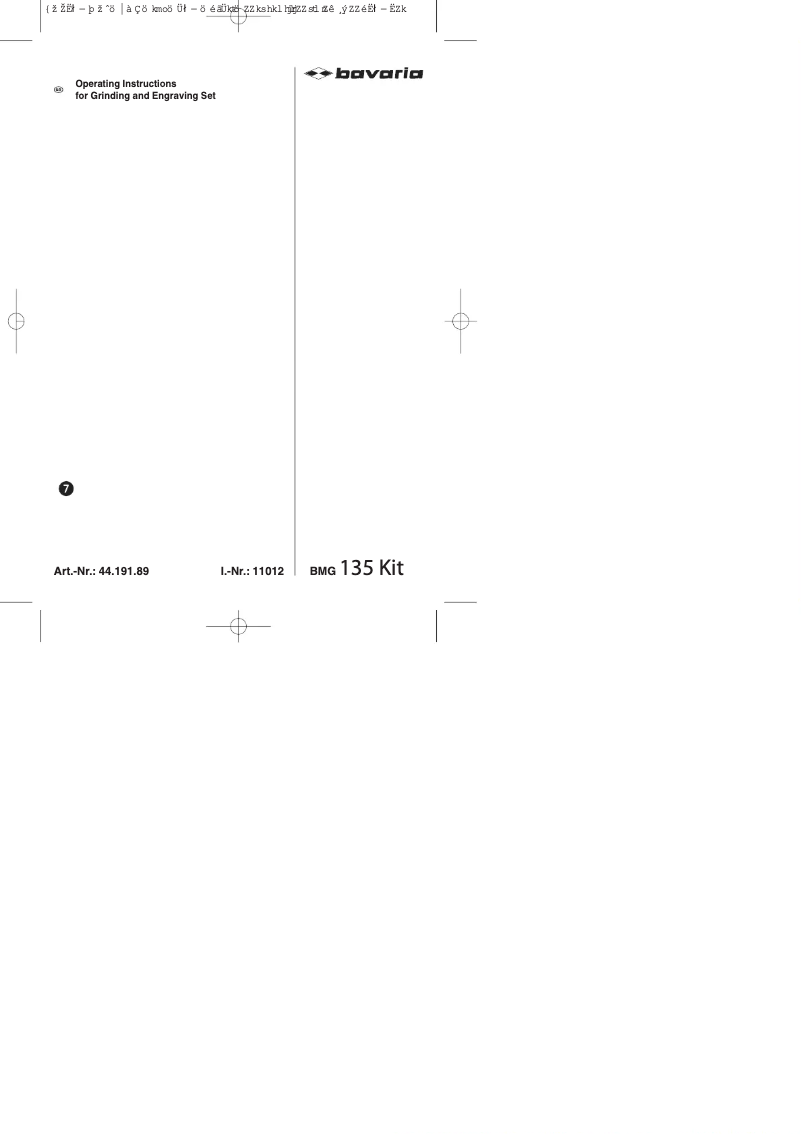 Page n°1 - Manuel utilisateur Bavaria BMG 135 Kit