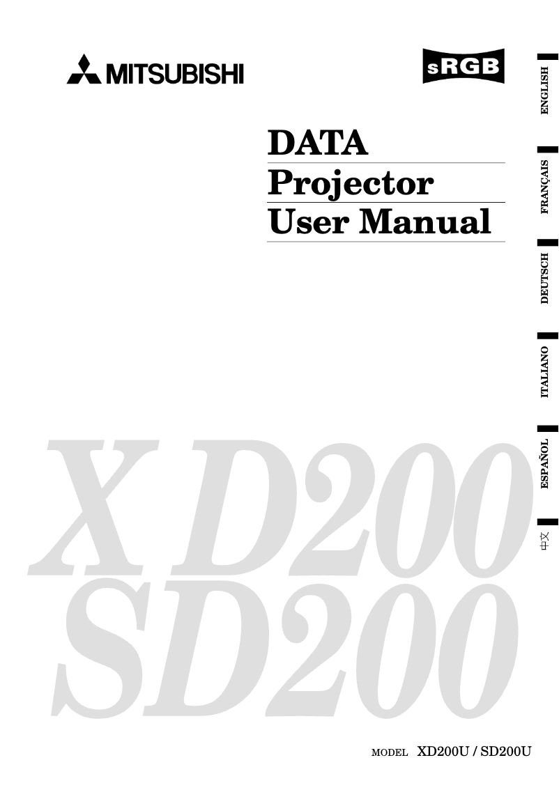 Image de la première page du manuel de l'appareil XD200U