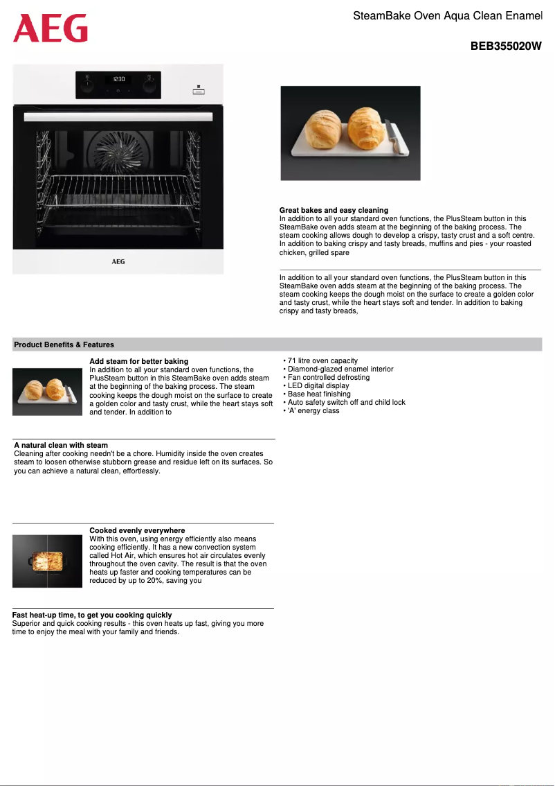Image de la première page du manuel de l'appareil BEB355020W
