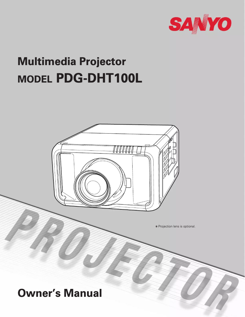 Page n°1 - Manuel utilisateur Sanyo PDG-DHT100L