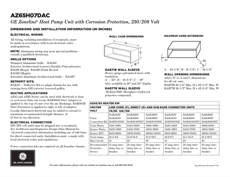 Image de la première page du manuel de l'appareil AZ65H07DAC