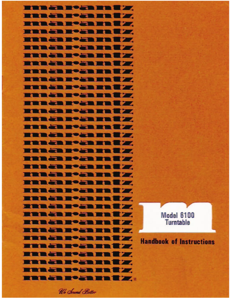 Page n°1 - Manuel utilisateur Marantz Model 6100