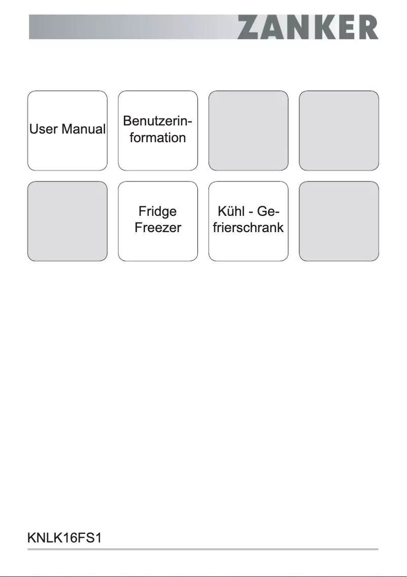 Page 1 de la notice Manuel utilisateur Zanker KNLK16FS1